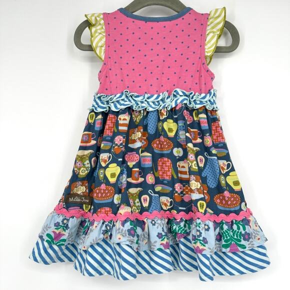 Matilda Jane Girl's Little Sweetie Dress Tea Cups Tea Pots 12-18 M‎ - Picture 7 of 7